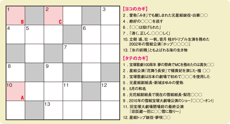 今月のクロスワードパズル 宝塚歌劇を映像と音楽で楽しむ方法を提案 今月のクロスワードパズル 宝塚歌劇を映像と音楽で楽しむ方法を提案