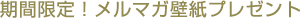 期間限定！メルマガ壁紙プレゼント
