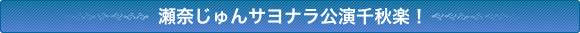 瀬奈じゅんサヨナラ公演千秋楽!